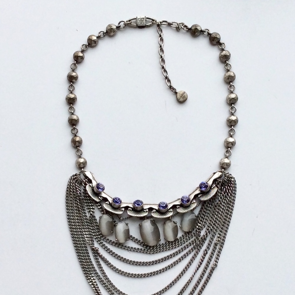 Givenchy Silver Drape Bib Necklace - image 6